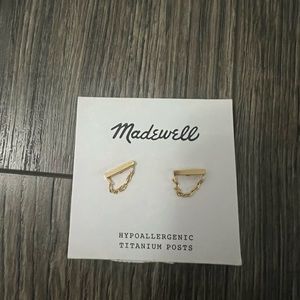 Madewell Goldtone Bar and Chain Hypoallergenic Earrings
